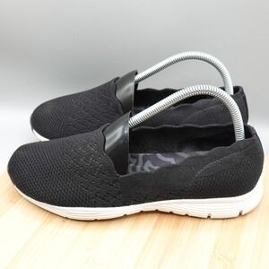 Skechers Shoes Womens 8 Black Wide Fit Seager Stat Slip On Loafers 49481W MinFla